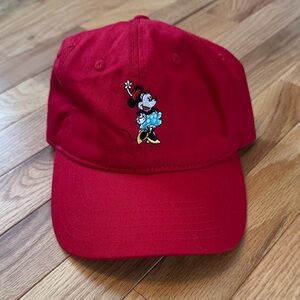 Red Dat hat with Minnie Mouse Embroidery